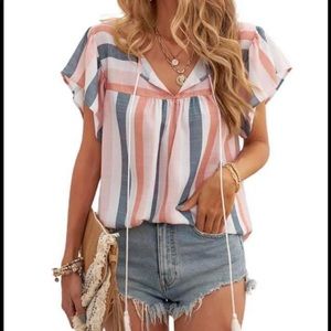 Super cute pastel striped blouse!